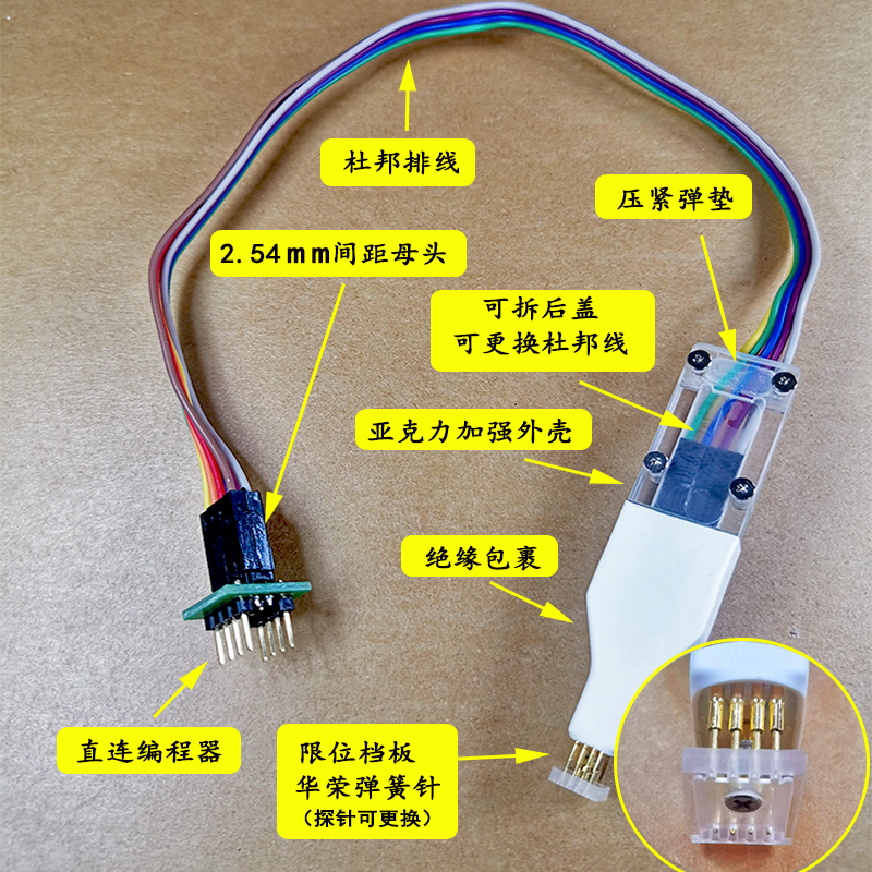 芯片贴片烧录烧写读写顶针测试针弹簧针探针线 SOP8 SOIC 单片机 - 图0