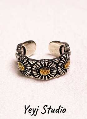 潮流复古GD小雏菊嘻哈戒指