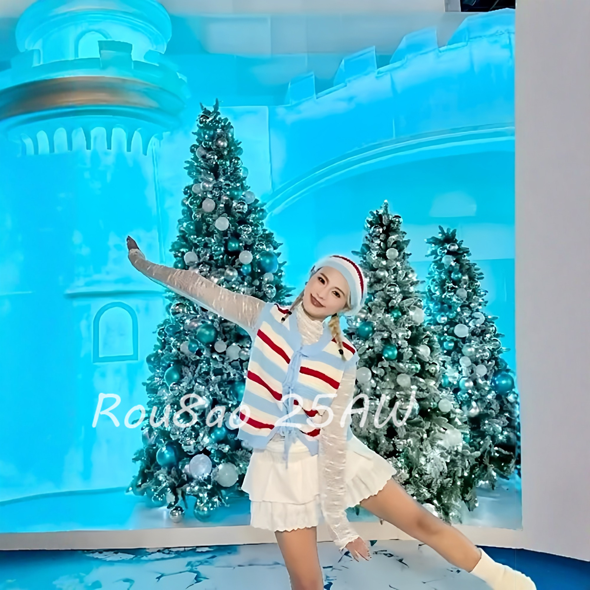 Rou8ao微胖大码女装韩系撞色条纹无袖针织马甲背心女2026春款上衣,淘宝优惠券,粉丝福利购,淘宝优惠卷