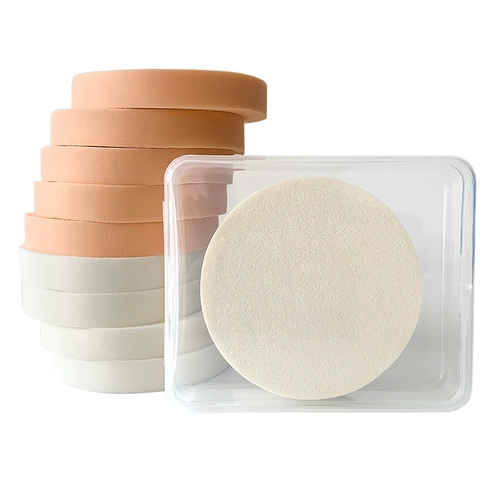 Большой спонж, губка для умывания, мягкий кушон, пудра, ватные диски