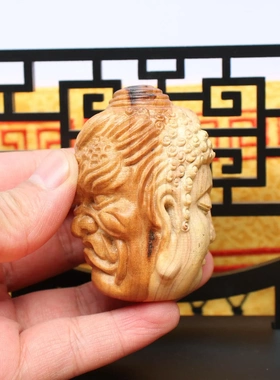 老料雷击枣木雕刻一念之间手把件保健球把玩木质工艺品