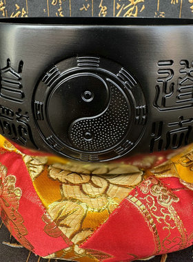 道家用品风水金钵金色铜磬罄碗金色黑色铜磬太极八卦道法自然磬