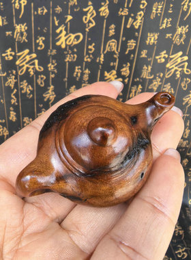 招财把把壶天然枣木手把件麻将汽车挂件摆件盘玩文玩