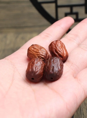 雷击枣木红枣佛珠手串手链可做配饰各种创意制作小珠子相似度100%