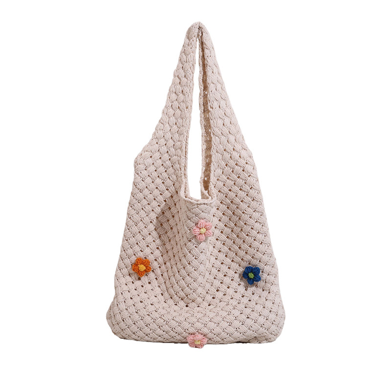 毛线编织大包包2024新款时尚女士针织托特包夏季百搭度假风单肩包,淘宝优惠券,粉丝福利购,淘宝优惠卷