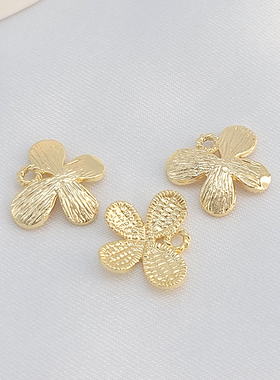 拉丝蝴蝶吊坠耳环吊饰挂件配件