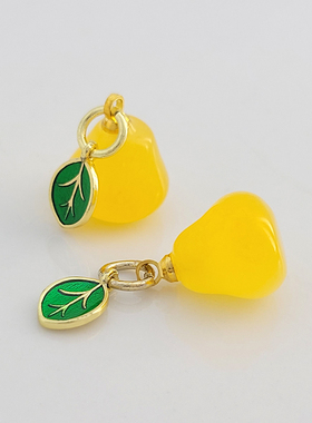 滴油天然玛瑙糖果色雪梨水果吊坠