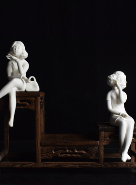 德化白瓷工艺品创意旗袍中式美女