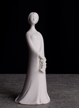 工艺品中式风禅意人物德化白瓷