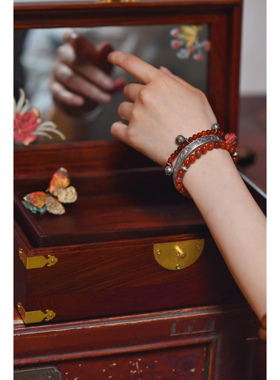 青石小珍天然南红玛瑙瓦西料手串