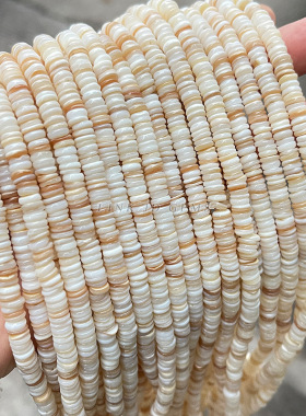 晶德珠宝 6*2mm天然淡水贝壳圆形隔片珠散珠 diy饰品配件现货批发