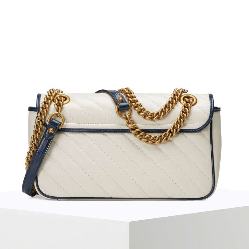 gucci /古驰gg marmont拼色单肩包 奢殿女士包袋