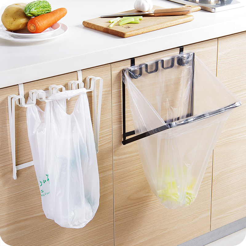 优思居橱柜门挂式垃圾袋支架挂钩厨房塑料袋挂架分类垃圾桶垃圾架 - 图1