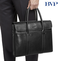 BVP Mens Briefcase Business Genuine Leather Mens Handbag Brands High-end Diagonal Satchel Superior Texture Lawyer Bag