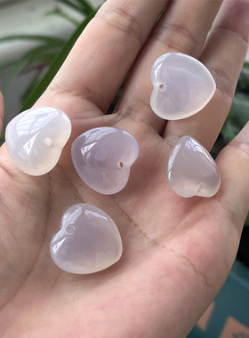 男女玉髓爱心项坠天然