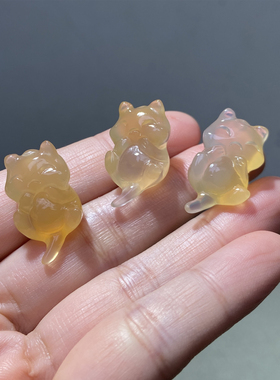 仓鼠天然俏色原色手工雕刻吊坠