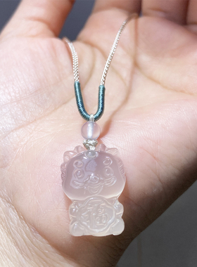 男女玉髓龙宝宝项坠福字