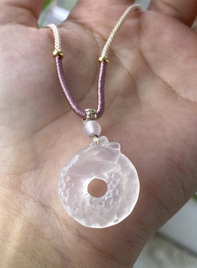 男女玉髓龙扣项坠手工雕刻天然