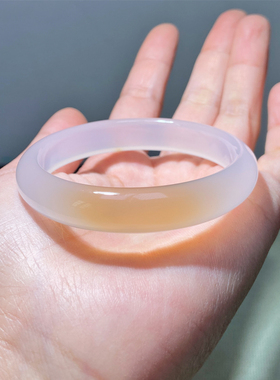 天然玛瑙手镯女款冰透玉髓镯子复古俏色一口糖鸿运当头正装玉手镯