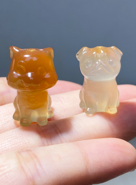 天然原色玛瑙生肖狗项坠本命年