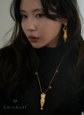 innerbloom金色花朵绳结长项链