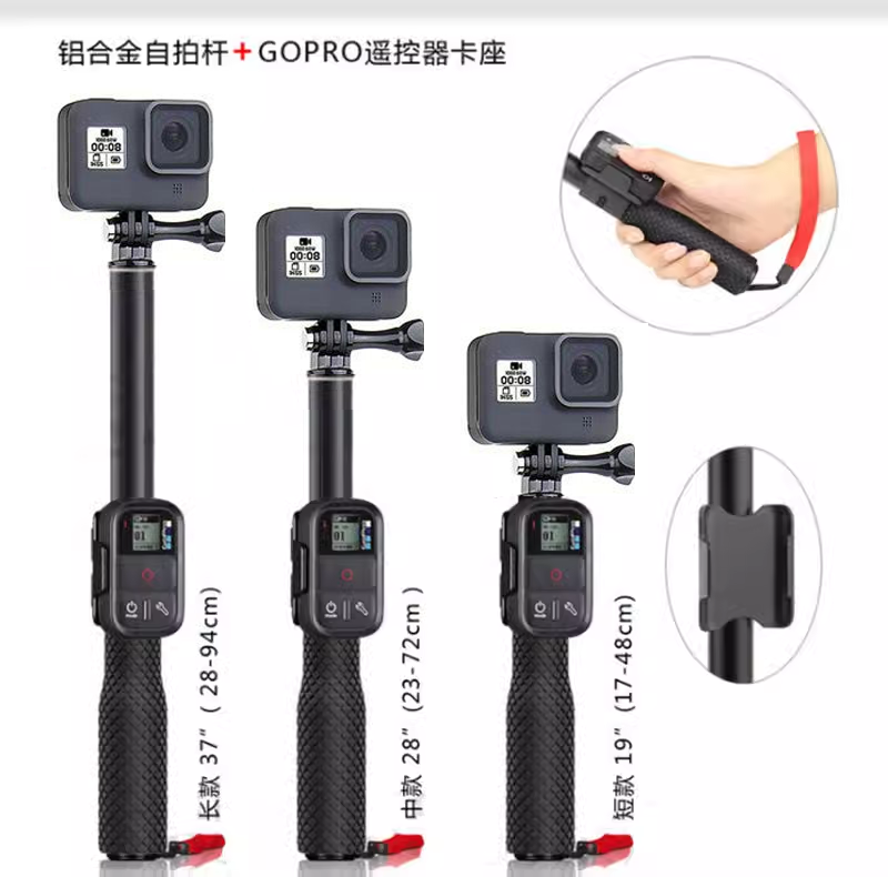 适合gopro自拍杆影石insta360go3潜水防水手持杆大疆action伸缩杆 - 图1