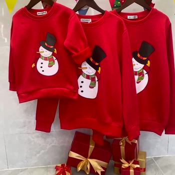 ເຄື່ອງນຸ່ງເດັກນ້ອຍ Christmas ສີແດງ Christmas snowman ເຄື່ອງນຸ່ງເດັກນ້ອຍ ແມ່ແລະລູກສາວ ເຄື່ອງນຸ່ງຄອບຄົວ ເຄື່ອງນຸ່ງແມ່ແລະເດັກ ເຄື່ອງນຸ່ງເດັກນ້ອຍ velvet sweatshirt
