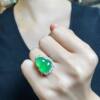 Myanmar A-grade high-ice imperial green jade pendant ring