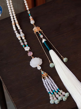 新中式莲花璎珞古风项链汉服配饰