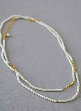 简约小香风时尚毛衣链珍珠链条