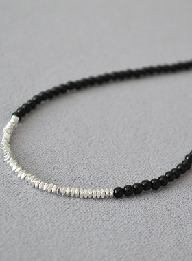 锁骨链项链黑色小众简约玛瑙复古