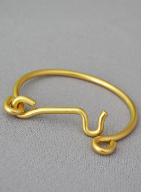 复古个性手镯手环黄铜镀金日系女