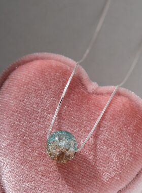 槐序HX【水晶系列 】s925纯银水晶球项链女ins冷淡风气质锁骨链