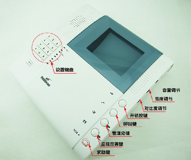 视得安980系列室内黑白可视对讲分机门铃SD980R3BS/980RY65BS - 图1