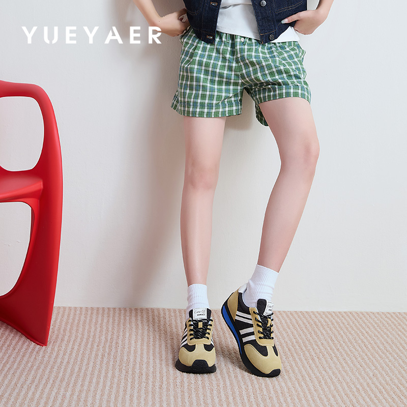 月芽儿2025新款复古风圆头系带德训鞋女时尚百搭运动休闲鞋阿甘鞋 - 图0
