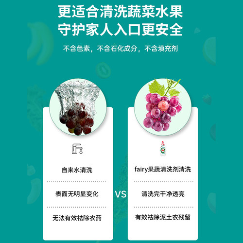 欧洲进口Fairy浓缩洗洁精洗碗液可食洗果蔬奶瓶婴儿餐具450ml*3瓶 - 图0