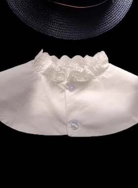 假领子百搭女假领刺绣蕾丝花边领口装饰配裙子领子假衬衫领衬衣领
