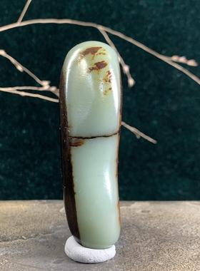 异宝阁新疆和田玉沙枣青籽料原石碧玉菠菜绿吊坠挂件项链手把件