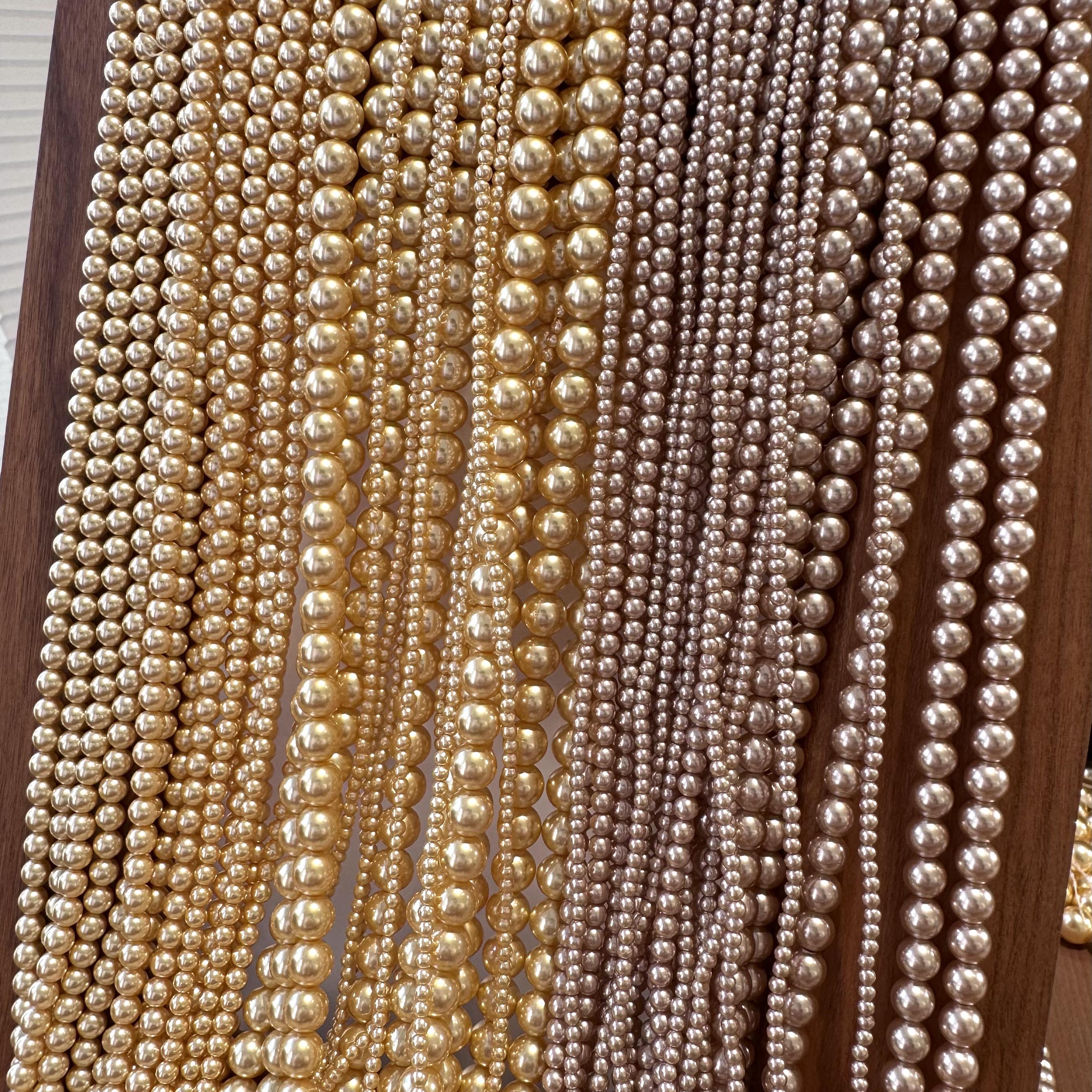 金秋氛围感珍珠!金色玫瑰金施家平替5810高亮不掉皮串珠法绣散珠 - 图2