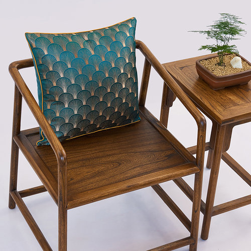 坐垫实木椅子中式茶椅子餐椅垫轻奢风绿色可拆洗防滑太师椅垫订做 - 图1