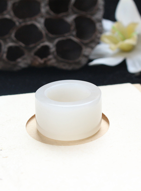 男女款和田玉白玉素面扳指