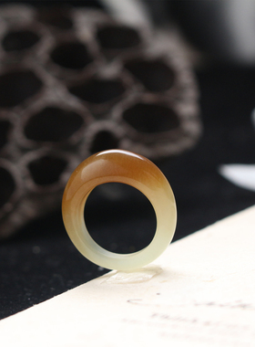 简约时尚和田玉糖白玉馒头戒指