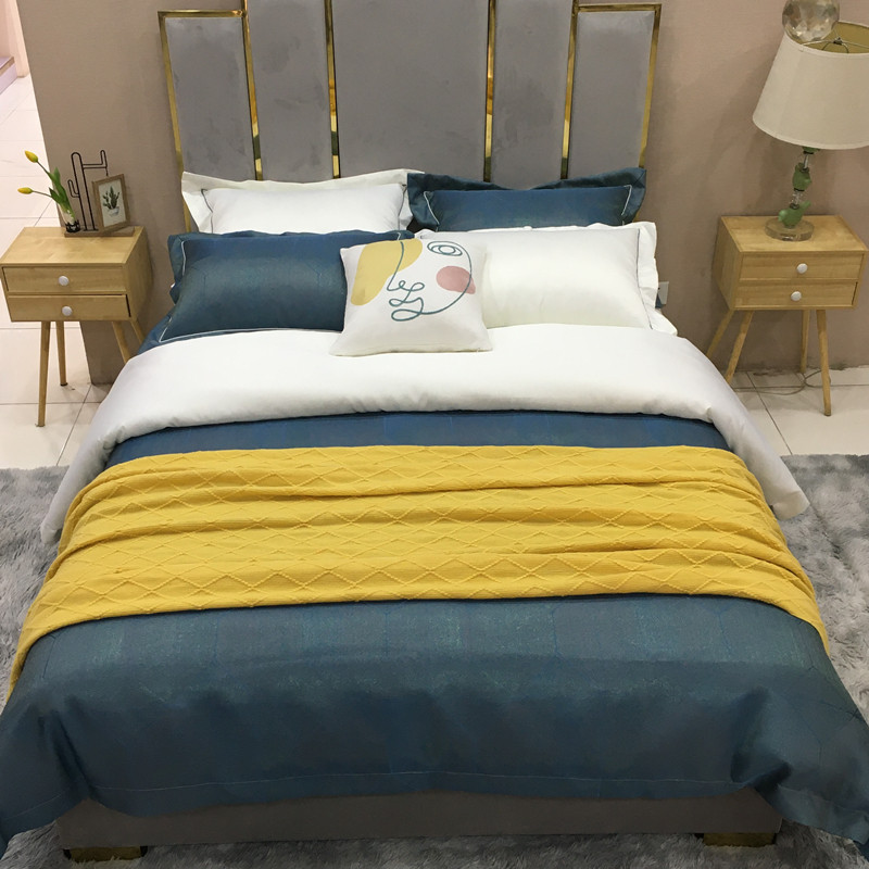 展厅样板间家具配套床品轻奢意式港式简约软装床品多件套极光_虎窝淘
