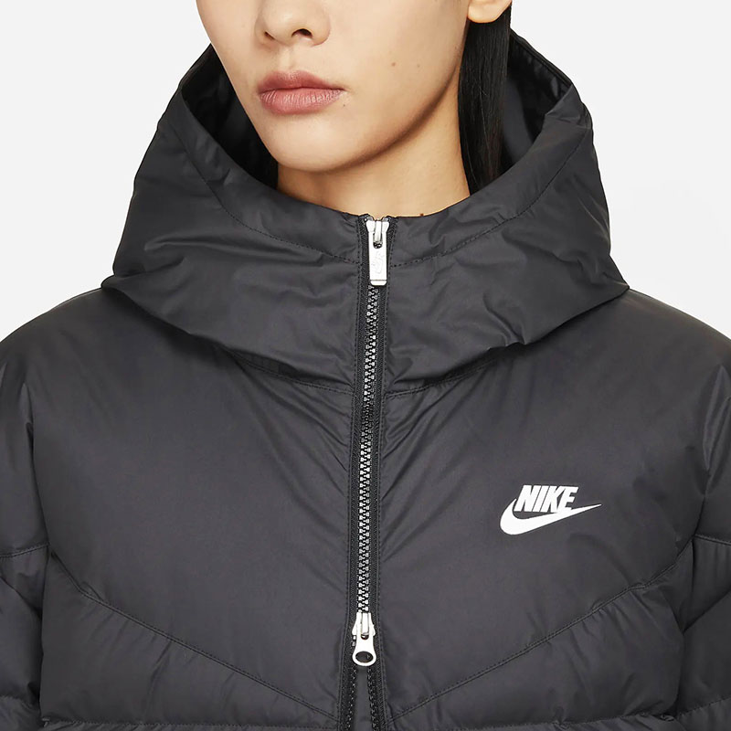 Nike耐克羽绒服女2022冬季新款保暖运动中长款连帽防风外套DQ6874-图2