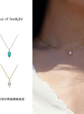 Dare买手店 A ray of sunlight 马眼锆石项链金色复古欧美首饰女