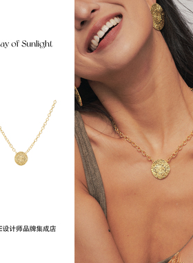 Dare买手店 A ray of sunlight太阳金币项链金色复古欧美度假饰品