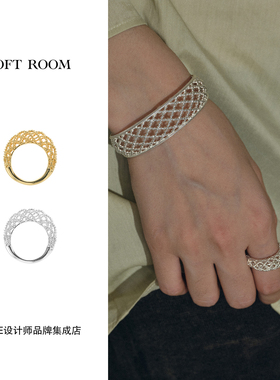 Dare买手店 soft room正品钩针镂空月牙戒指原创设计精致复古饰品