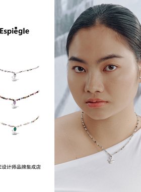 Dare买手店 espiegle 彩宝石栖息飞鸟项链串珠复古原创首饰彩色女