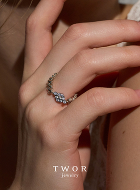 Dare买手店 TWOR正品 星星太阳双层戒指925银原创设计小众饰品女