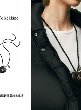 Dare买手店 tokokkino正品皮绳黑檀木项链长款毛衣链小众原创首饰
